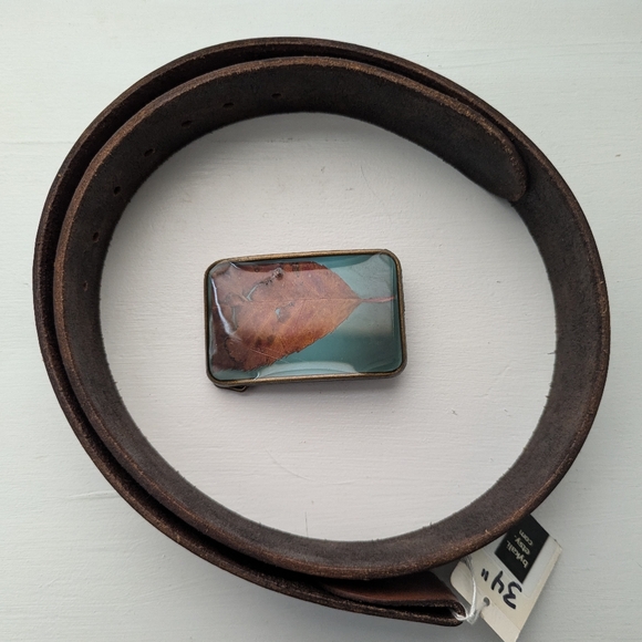 leather belt size 34, NWOT, Buckle Not Included - Picture 1 of 4